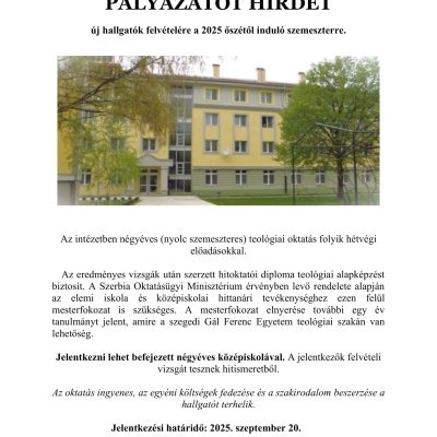 TKI hirdetés felvételire 2025